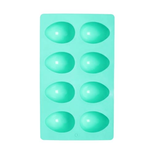 1 Pack Silicone Egg Molds 8 Cavity Easter Silicone Candy Mold 3D Egg-Shaped Silicone Baking Mold for Chocolate, Jello, Mini Cakes, DIY Desserts, Candy, Ice, Pudding, Baking (1, Green) - color: Green