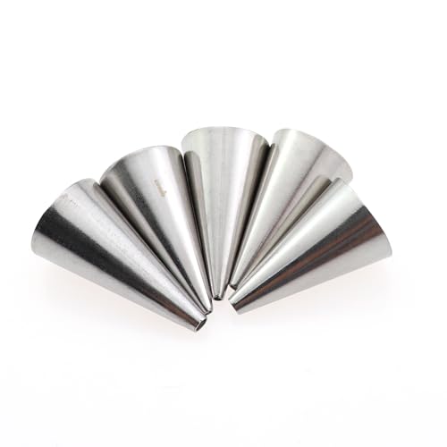 5PCS Round Mouth Fine Hole Laminating Nozzle Set - Stainless Steel Frosting Piping Nozzle - Cake Baking DIY Decorating Tools