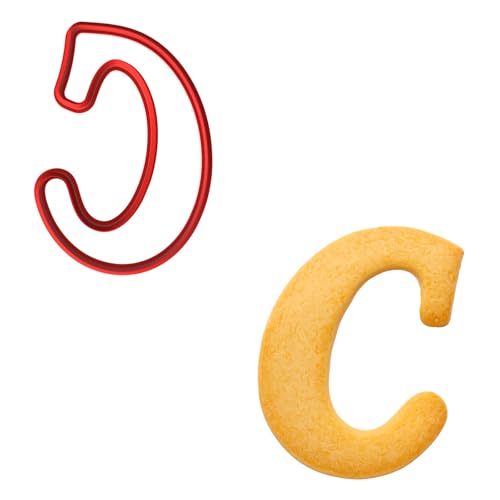 Mighty Gadget Fancy Cursive Letter A to Z Cookie Cutter - 4" Tall Alphabet Baking Mold (Random Color) (C) - color: C