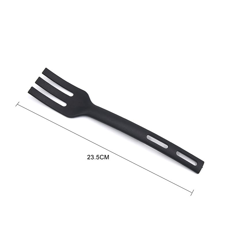 Kitchen Cooking Tools 3Pcs Mini Nylon Kitchen Utensils Set Slotted Turner Solid Spoon Fork Dinner Tools (black) - color: Black