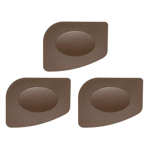 uxcell 3Pcs Oval Pan Scraper 3x2.4Inch Plastic Kitchen Pot Scrubber Brown - color: Brown