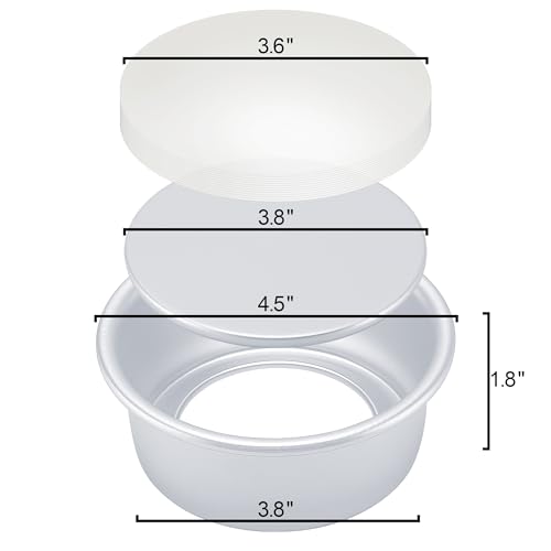 4 Inch Cake Pan Set of 8, Aluminum Mini Cake Pans & 100PCS Parchment Paper