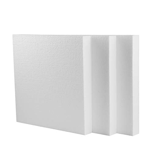 Silverlake 12x12x1.5 Craft Foam for Styrofoam Block Projects (3-Pack) - size: 12x12x1.5