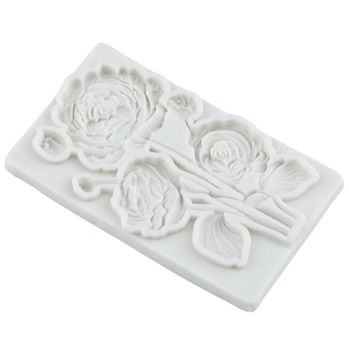 Flower Silicone Mold Peony Rose Carnation Fondant Molds Set of 4 - color: Style Q