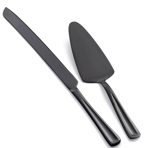 GoGeiLi Black Stainless Steel Wedding Cake Cutting Set - color: Black