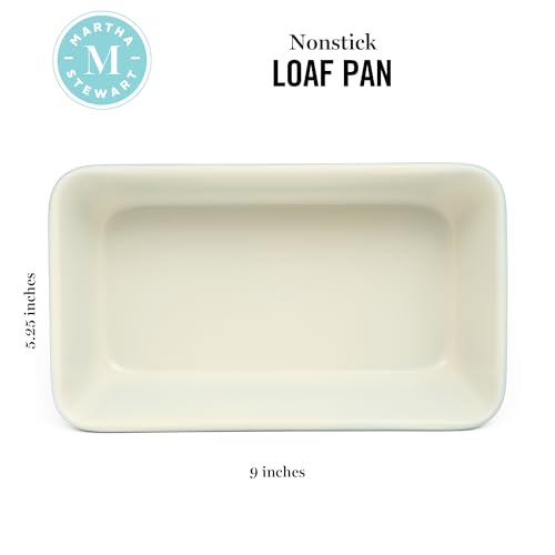 Martha Stewart Gallen 9 Inch Nonstick Carbon Steel Loaf Pan – Teal, Durable Bakeware for Even Baking and Easy Release - color: Teal, size: 9" Loaf Pan