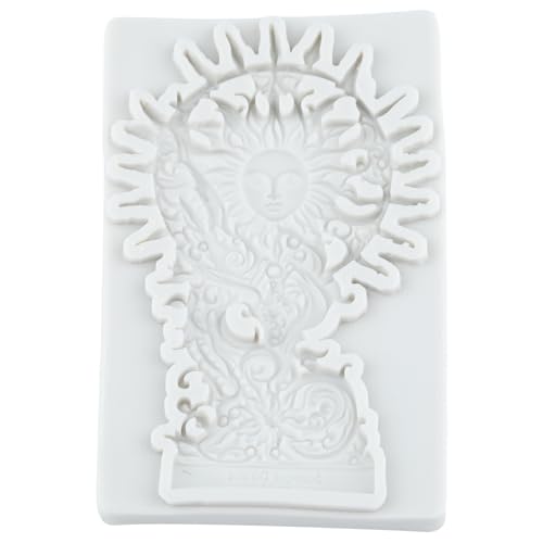 Baroque Fondant Mold Sun and Cross Silicone Mold Sun Face Molds - color: Style K