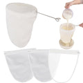 5 Pcs Premium Ultra Fine Mesh Strainer Bags with Stainless Steel Handle, Reusable Nut Milk Bags, Cheese Cloths for Straining Juice, NutMilk, Coffee, Thai Tea, Yogurt and Soup (Small) - size: Small