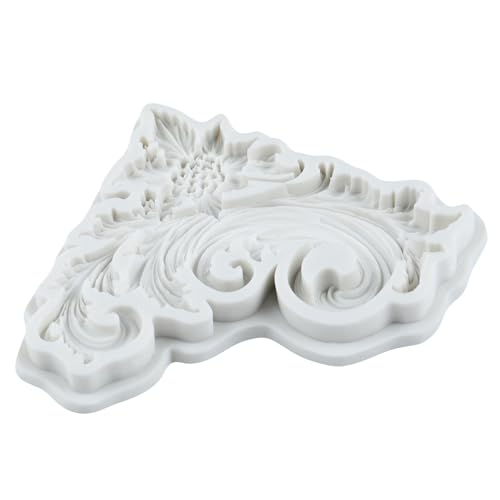 Baroque Corner Fondant Mold Scroll Lace Silicone Molds Set of 2 - color: Style B