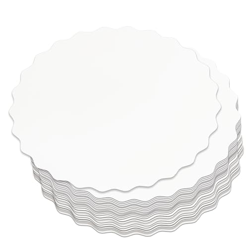 qiqee 11 Inch White Wave Cake Boards Round 15-Packs Circles Rounds Base Food-Grade Cardboard Wave Cake Plate（Thinner But Stronger） - color: White, size: 11 inch / 15Pcs