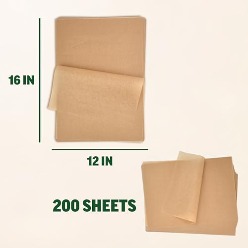 Zenlogy 12x16 Parchment Paper, 200 Sheets, Pre-Cut, Fits Half Sheet Pans