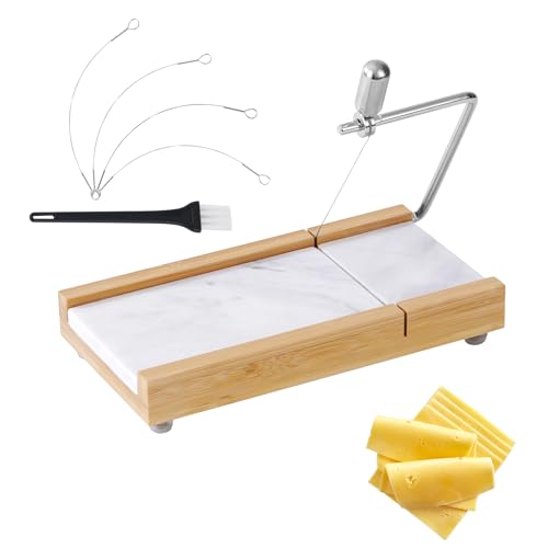 Tianman Marble Cheese Slicer/Cutter & 4 Cutting Wires,Heavy Duty8.27"x 4.4" - color: White