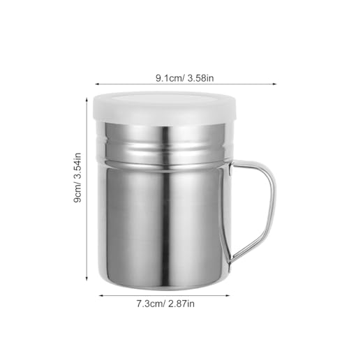Cabilock Stainless Steel Powder Shaker with Handle Fine Mesh Lid 1pc