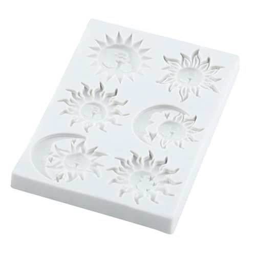 Sun Moon Face Fondant Molds Sun Face Silicone Mold - color: Style D