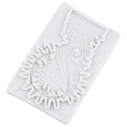 Baroque Fondant Mold Sun and Cross Silicone Mold Sun Face Molds - color: Style K
