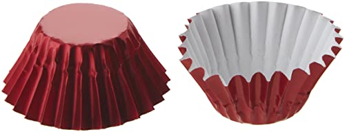 Fox Run Red Foil Muffin and Cupcake Liners, Set of 48 Petit Size Wrappers - size: Petit Four