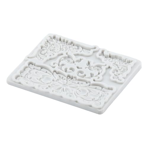 Baroque Corner Silicone Scroll Flower Relief Lace Fondant Mold - color: Style G