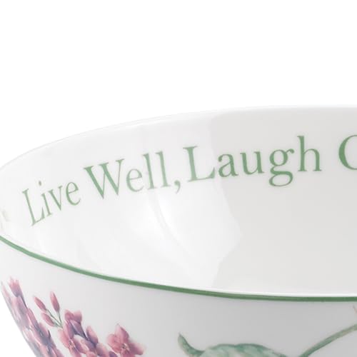 Lenox Butterfly Meadow "Live Well, Laugh Often, Love Much" Serving Bowl, White - - style: Serving Bowl, Sentiment