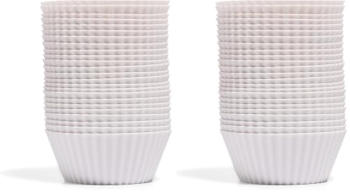 The Silicone Kitchen Reusable Silicone Baking Cups, Non-Toxic, BPA Free, Dishwasher Safe, Regular, 48 Pack, Designer White - size: Regular (Pack of 2)