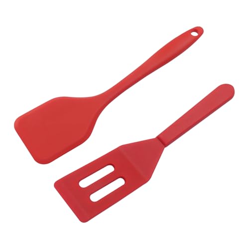 Hitefu 2 Pieces Flexible Mini Spatula, Red - color: Red