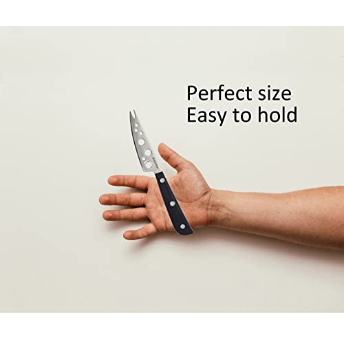 Cheese Knife, MATTSTONE HILL 4 Inch All Purpose Cheese Knife - Soft & Semi Hard Cheese Knives, Premium Stainless Steel, Triple Rivet Handle - size: 4"