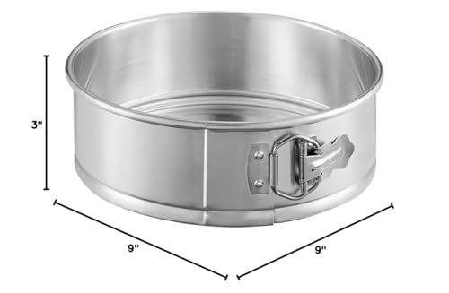 Soro Essentials- 9'' x 3'' Deep Aluminum Round Spring Form Pan- Leak Proof Cheesecake Pan Spring Form Pans with Removable Bottom and Quick Release Latch for Baking Cheesecake Cakes - size: 9 Inch