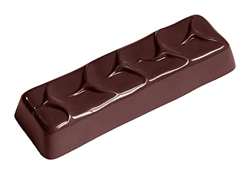 Chocolate World CW2362 Polycarbonate Candy Mold with 8 Enrobed-Bar Cavities, Each 33mm x 105mm x 20mm High