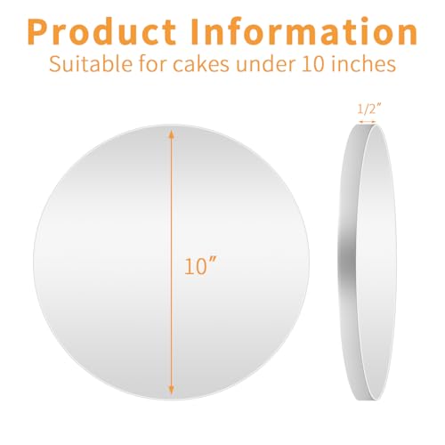 10-Pack 10 Inch Round Silver Cake Drums, 1/2" Thick Corrugated Boards - color: Silver, size: 10inch/10pcs