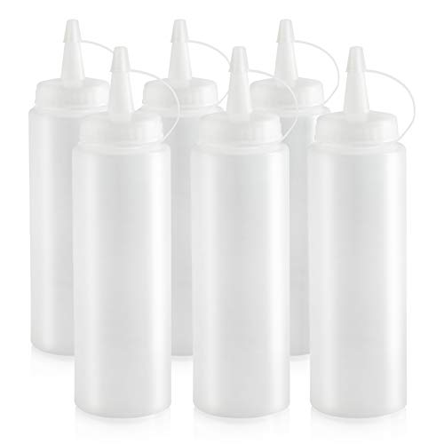New Star Foodservice Squeeze Bottles, 8 oz, Clear, Pack of 6 - color: Clear, size: 8 oz