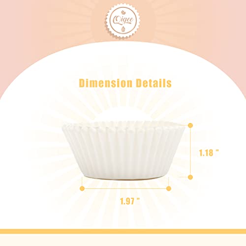 qiqee 1000pcs White Cupcake Liners Muffin Linner No Smell, Food Grade Baking Cups（Standard Size） - color: White, size: Standard Size/1000Packs