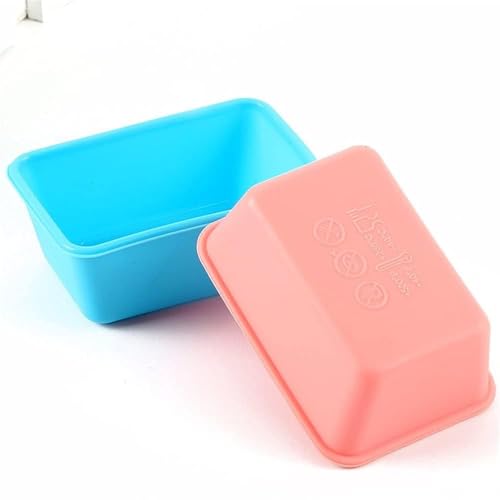 10Pcs Mini Loaf Pans, Silicone Square Cake Molds (Random Colors)