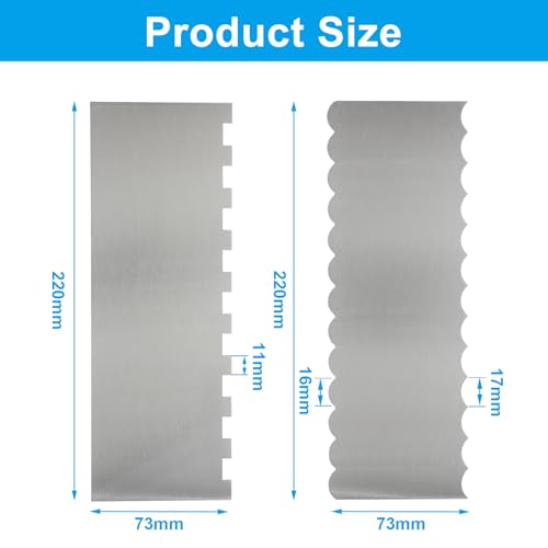 Cake Scraper, 2 Pack, 8.6 Inch, Stainless Steel
