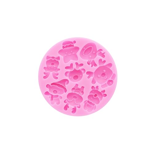 4PCS Christmas Theme Silicone Mold Snowflake Christmas Tree Snowman Bell Creative Baking Chocolate Cake Dessert Decoration Mold DIY Resin Jewelry Accessories Silicone Molds SD-260-367-529-565 - color: Style C