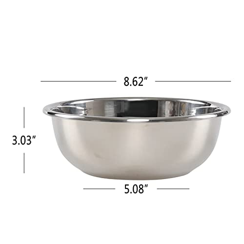 4 Packs Stainless Steel Mixing Bowls, Metal Kitchen Prep Bowls