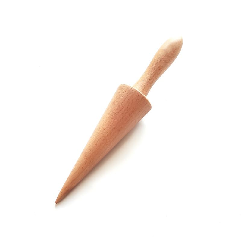 1pc, Pizzelle Roller Krumkake Cone Maker Wood Ice Cream Cone Mold DIY Cooking Kitchen Tool For Waffle Cake Egg Cone Croissant Making Kitchen Utensils Gadgets
