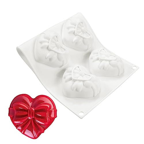 3D Bow Love Silicone Cake Moulds Fondant Decorating Tools Chocolate Pastry Molds Kitchen Baking Accessories (Heart G 11.8 X6.92 X1.4inch) - size: Heart G_11.8 x 6.92 x 1.4 inch