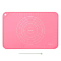 Silicone Pastry Non Stick Baking Mat 24"*16" Dough Rolling Edge Heightening - color: Pink, size: 24"L x 16"W