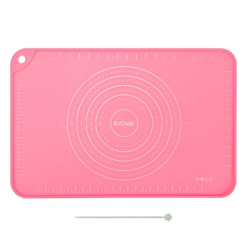 Silicone Pastry Non Stick Baking Mat 24"*16" Dough Rolling Edge Heightening - color: Pink, size: 24"L x 16"W