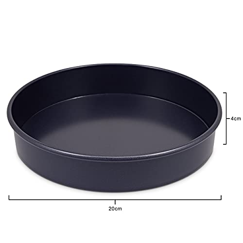 Zyliss E980195 Non-Stick Loose Base Round Sandwich Tin | 20cm/8in | Carbon Steel | Dark Blue | Cake Tin/Baking Tin/Bakeware/Cake Mould | Dishwasher Safe | 5 Year Guarantee - style: Sandwich Tin