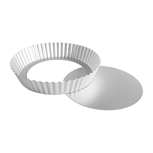 Fat Daddio's PFT-102 Round Fluted Tart Pan, 10 x 2 Inch - size: 10 x 2 Inch