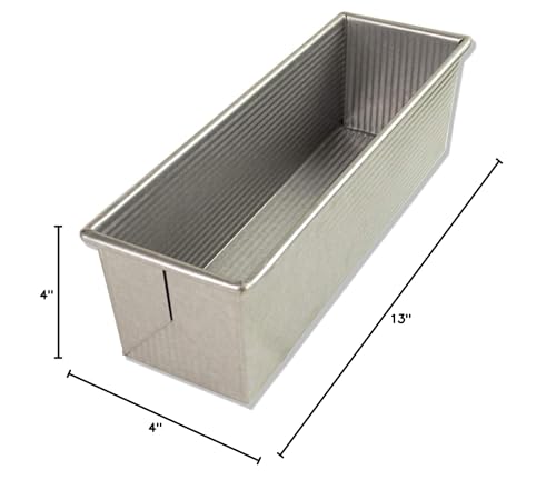 USA Pan Bakeware Pullman Loaf Pan, Large, Silver - size: 13 x 4, style: No Lid