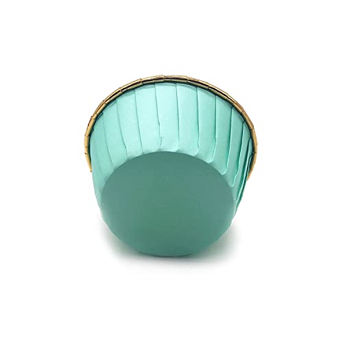 Aluminum Foil Standard Muffin Cupcake Liners, Disposable Baking Cups with Vibrant Color for Party Celebration, Green 50-Count - color: Green