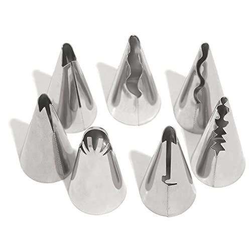 Haidong 7PCS Stainless Steel Piping Tips Russian Ruffle for Cake Decorating