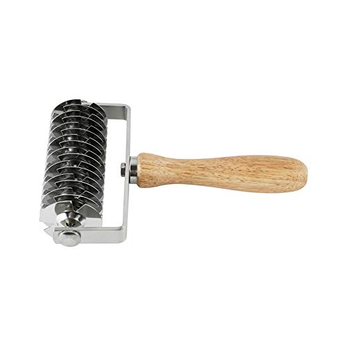 Stainless Steel Roller Dough Lattice Pizza Roller Cutter Kitchen Cooking Baking Tools - color: Yellow-2