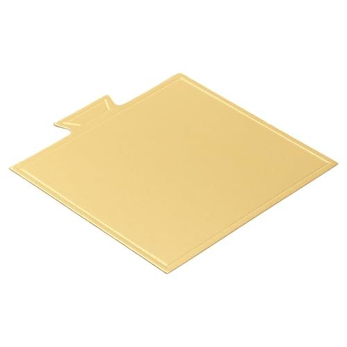 400 PCS Mini Square Cake Boards, 3.5x3.3 Inch Golden Mousse Cake Board Cupcake Paper Plates Dessert Display for Mousse, Cupcakes, Bread, Sweets