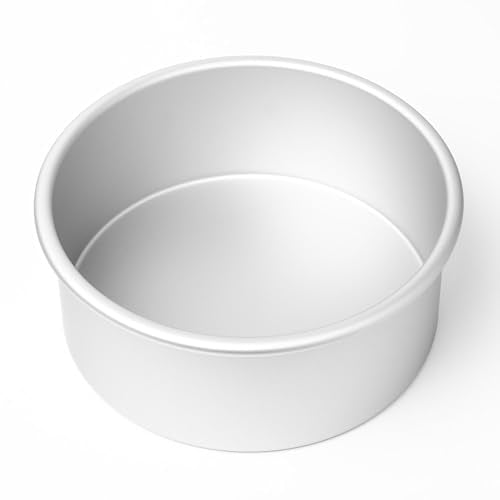 LAST CONFECTION 7 x 3 Inch Round Cake Pans, Set of 2 Anodized Aluminum Cake Pans Baking Tins - size: 2 Pack - 7" x 3" Deep