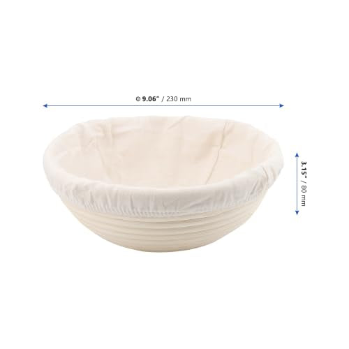 MANCHAP 4 Pcs 9 Inch Bread Proofing Basket, Round Dough Proofing Bowls and Liners for Sourdough Baking, Bread Rising, 23 x 8 cm