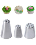 3 Pcs Grass Icing Nozzles Set, Stainless Steel Cake Piping Tips - size: Grass Nozzles-3Pcs