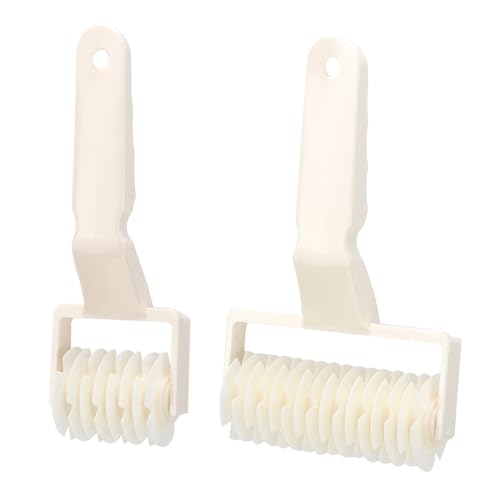 2Pcs Lattice Pastry Cutter Set, 70mm & 120mm Plastic Grid Dough Cutter Roller Baking Tool for Beef Wellington Cookie Pie Crust Pizza Bread