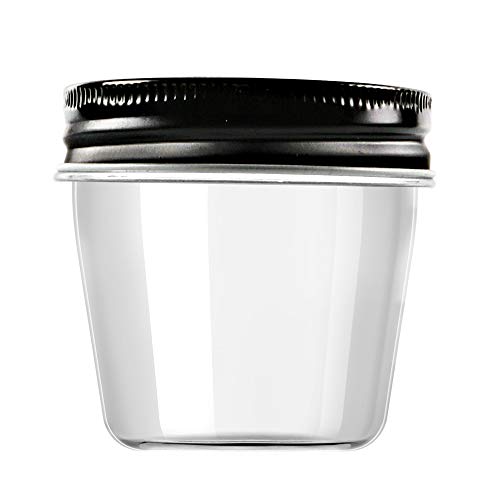 novelinks 4 oz Plastic Small Mason Jars and Small Plastic Jars with Lids - color: Black, size: 20 Pack 4 Ounce